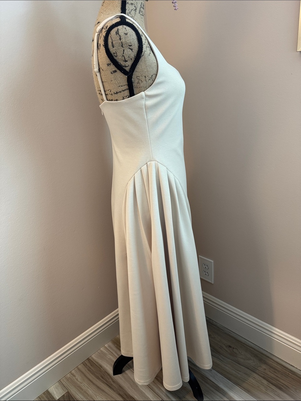 Peachy Beige Knit Bridesmaid or Summer Dress. - Picture 2 of 5